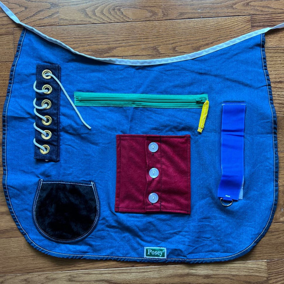 Posey Multisensory & Fidget Apron, Blue, Tie On, Adult, Cognitive Therapy, ADL - Picture 11 of 11